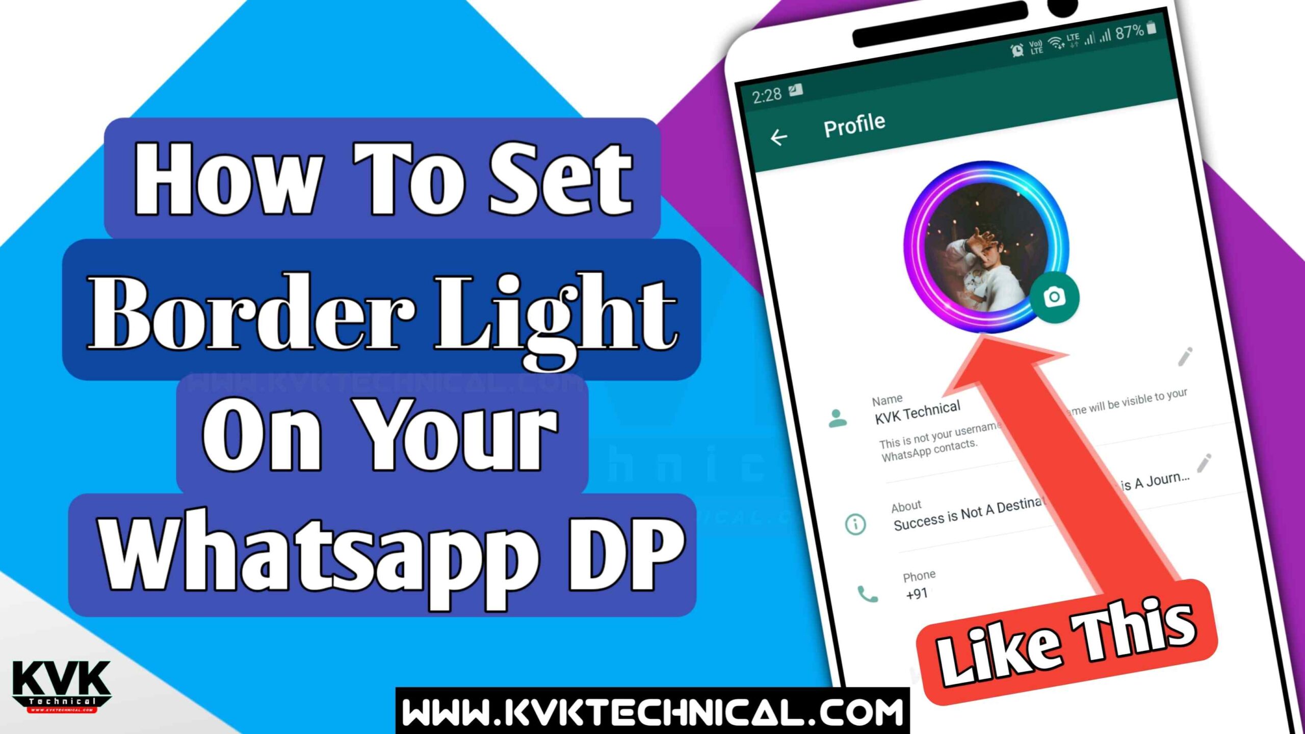 How to set border light on your whatsapp profile DP